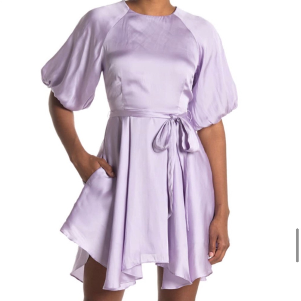puff sleeve dress with belt